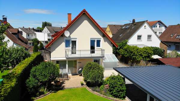 Luftaufnahme -Rückansicht- Luftaufnahme -Rückansicht- - Doppelhaushälfte in 64546 Mörfelden-Walldorf mit 154m² kaufen