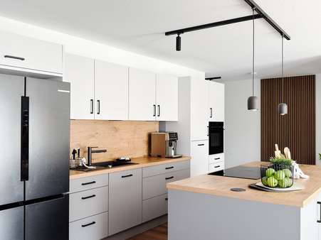 Küche mit Kochinsel - Erdgeschosswohnung in 63512 Hainburg mit 135m² kaufen