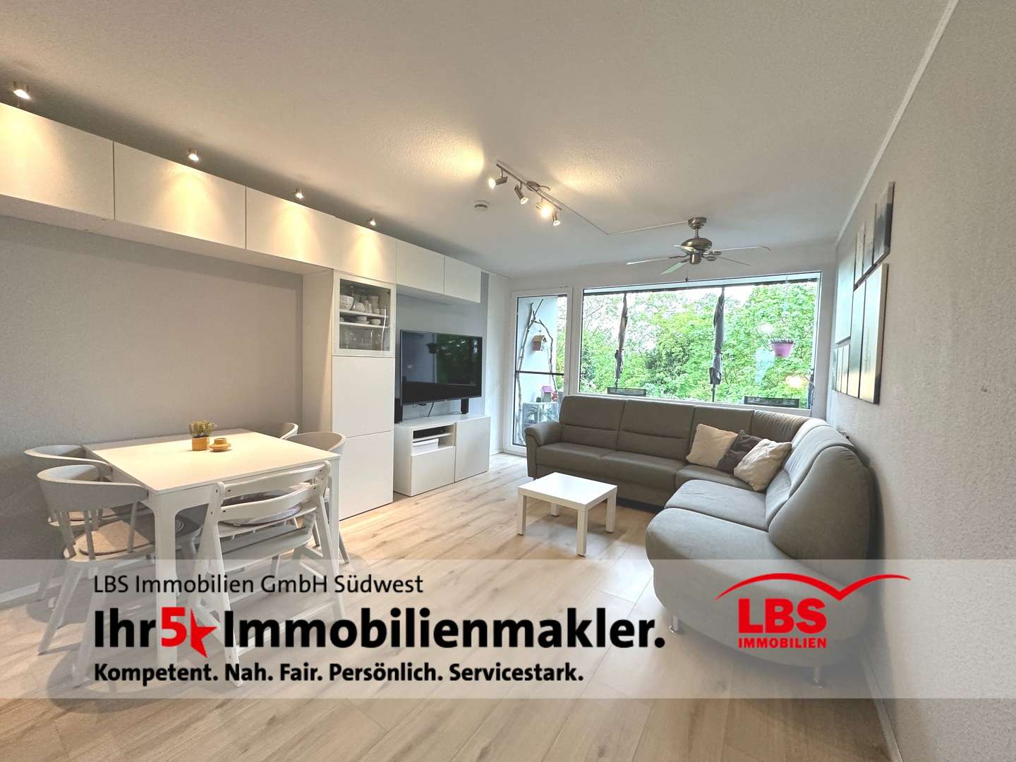 Wohnzimmer_Essecke - Etagenwohnung in 76351 Linkenheim-Hochstetten mit 72m² kaufen