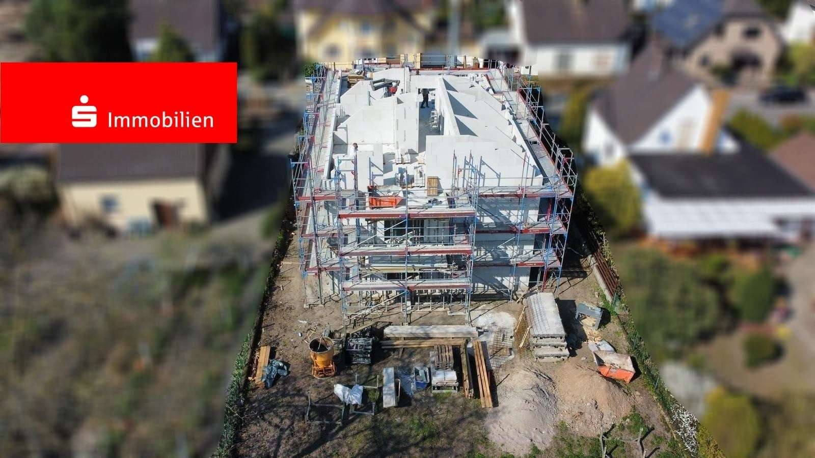 Drohnenaufnahme - Erdgeschosswohnung in 68623 Lampertheim mit 58m² kaufen