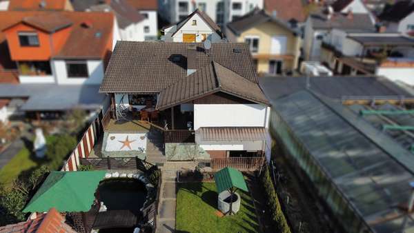 Luftaufnahme - Zweifamilienhaus in 64683 Einhausen mit 380m² kaufen