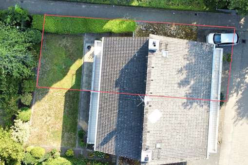 Luftaufnahme mit Kennzeichnung DHH - Doppelhaushälfte in 64625 Bensheim mit 158m² kaufen