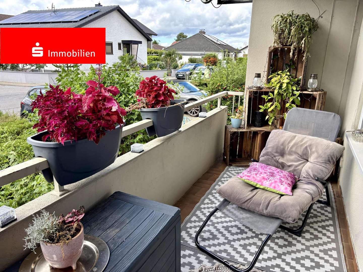 Balkon Südseite - Erdgeschosswohnung in 68647 Biblis mit 99m² kaufen