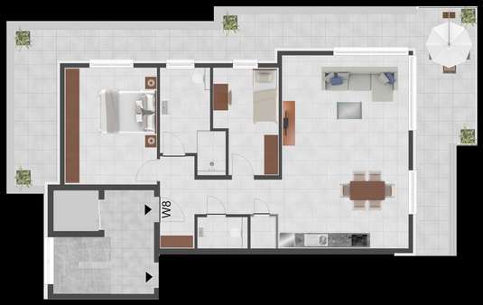 Grundriss WE 8 - Penthouse-Wohnung in 34212 Melsungen mit 111m² kaufen