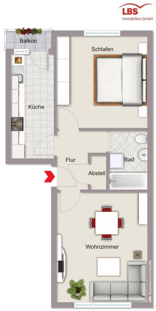 Mulheim An Der Ruhr Styrum 2 Zimmer Wohnung Mit Balkon