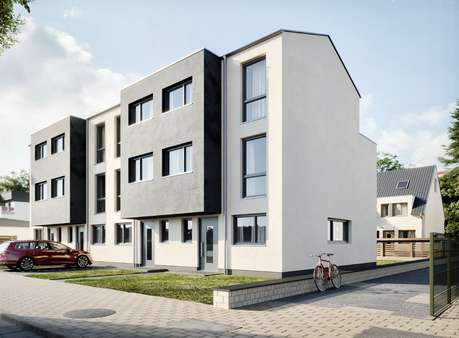 Vorderansicht Häuser 1-4 - Reihenendhaus in 63477 Maintal mit 121m² kaufen
