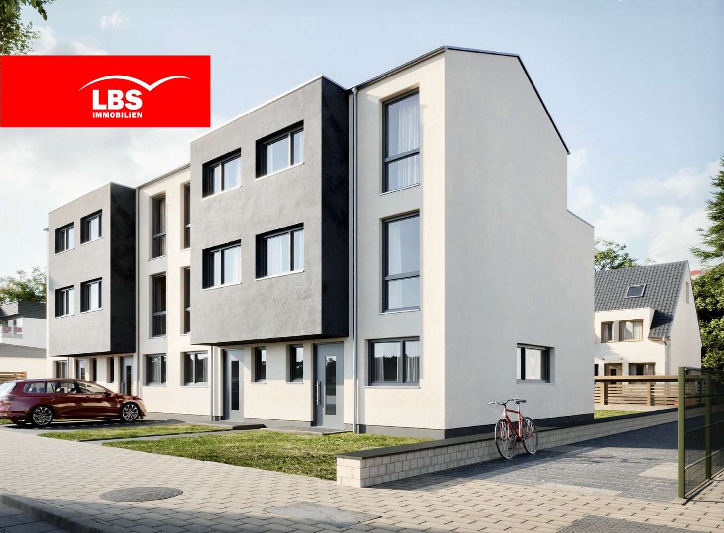 Vorderansicht Häuser 1-4 - Reihenendhaus in 63477 Maintal mit 121m² kaufen