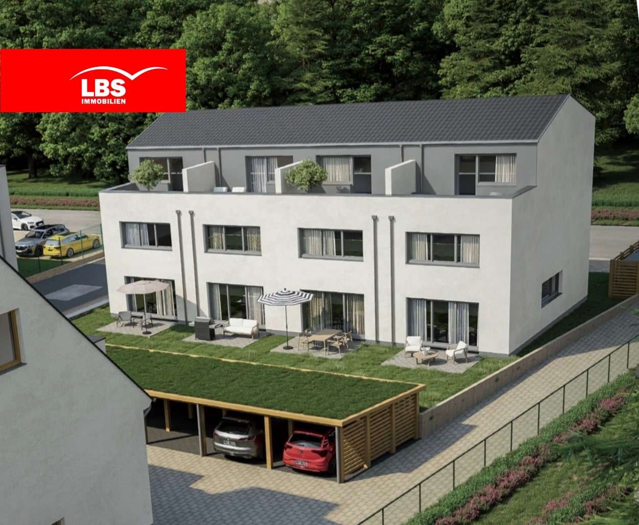 Rückansicht Haus 1-4 - Reihenmittelhaus in 63477 Maintal mit 121m² kaufen