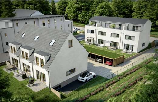 Draufsicht Häuser 1-7 - Reihenmittelhaus in 63477 Maintal mit 107m² kaufen
