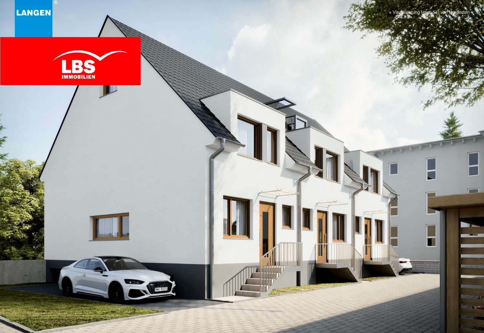 Vorderansicht Häuser 5-7 - Reihenmittelhaus in 63477 Maintal mit 107m² kaufen