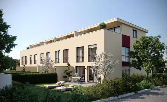 Südwestansicht Visualisierung - Reihenmittelhaus in 76829 Landau mit 168m² kaufen