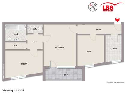 Grundriss unmöbliert - Etagenwohnung in 56564 Neuwied mit 80m² kaufen
