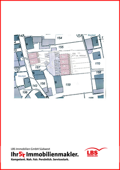 Lageplan mit Gebäudeeinzei. - Grundstück in 55237 Lonsheim mit 705m² kaufen