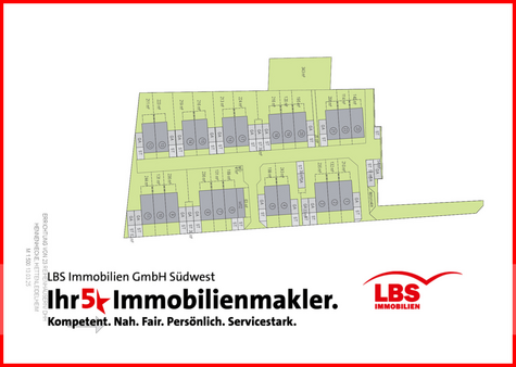 Lageplan mit Grundstücksgrößen - Reihenmittelhaus in 67310 Hettenleidelheim mit 138m² kaufen