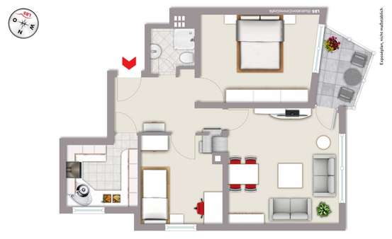 Grundriss - Etagenwohnung in 73734 Esslingen mit 56m² kaufen