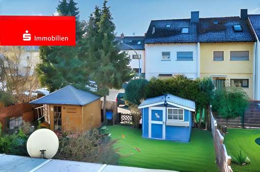 Garten mit Gartenhütte - Reihenmittelhaus in 65439 Flörsheim mit 120m² kaufen