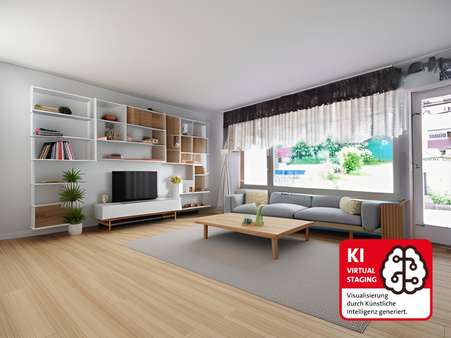Einrichtungsbeispiel Wohnzim. - Reihenmittelhaus in 42899 Remscheid mit 137m² kaufen