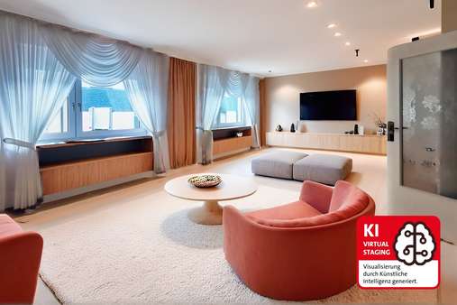 Einrichtungsbeispiel Wohnzimmer Einrichtungsbeispiel Wohnzimmer - Etagenwohnung in 42853 Remscheid mit 117m² kaufen