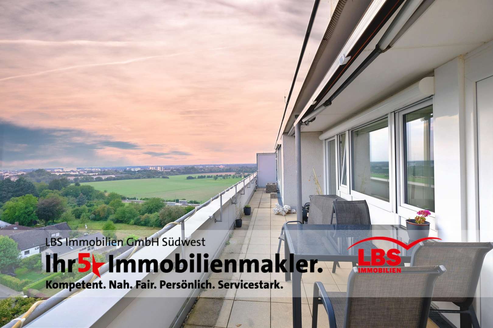 Südwest-Terrasse - Penthouse-Wohnung in 76275 Ettlingen mit 96m² kaufen