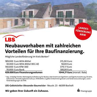 Rechenbeispiel - Reihenmittelhaus in 46359 Heiden mit 125m² kaufen
