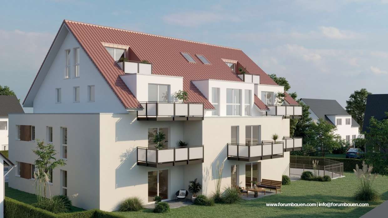 Gartenansicht - Dachgeschosswohnung in 78658 Zimmern mit 96m² kaufen