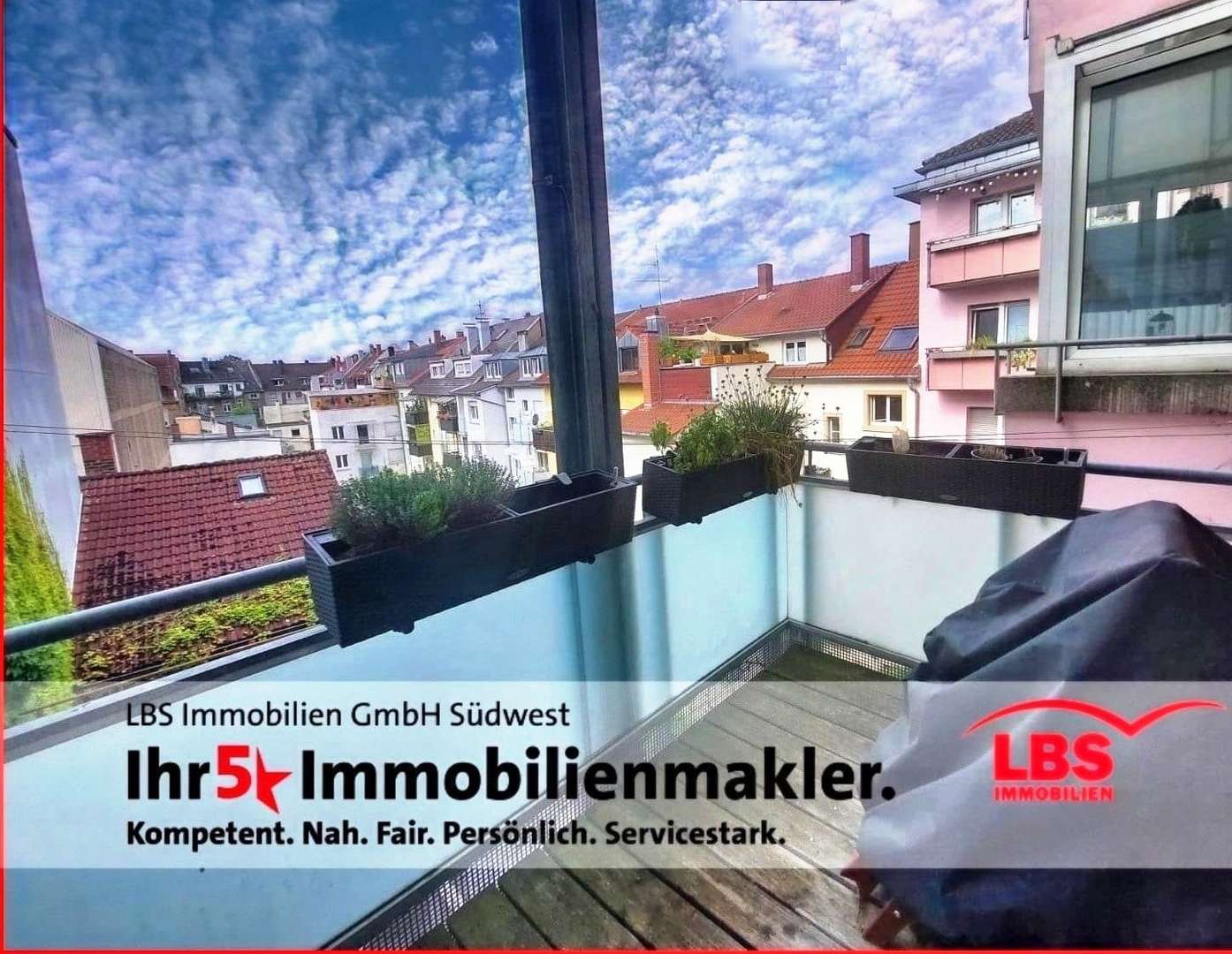 Balkon Küchenseite - Etagenwohnung in 76133 Karlsruhe mit 66m² kaufen