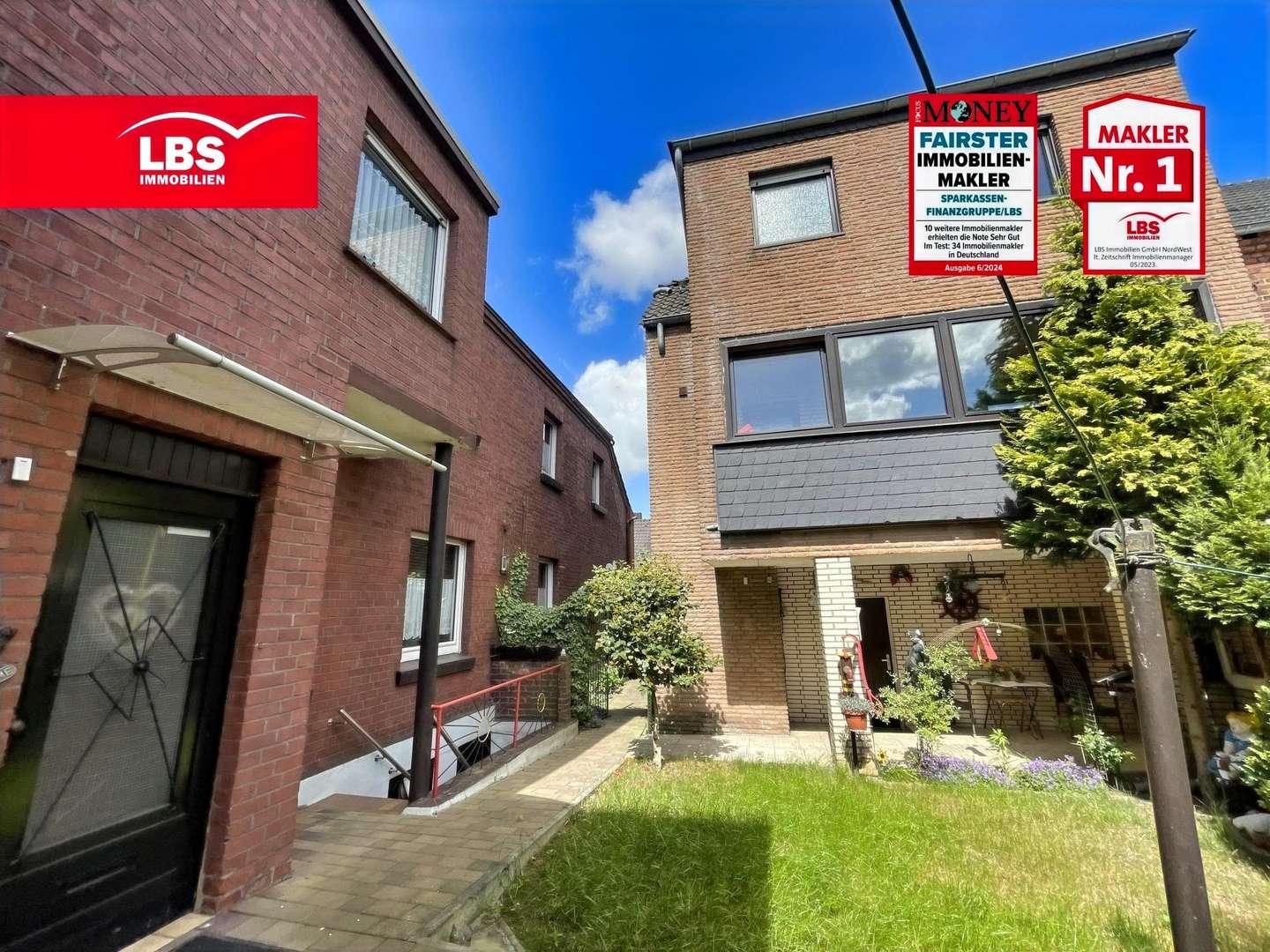Gartenansicht beider Häuser - Zweifamilienhaus in 46487 Wesel mit 230m² kaufen