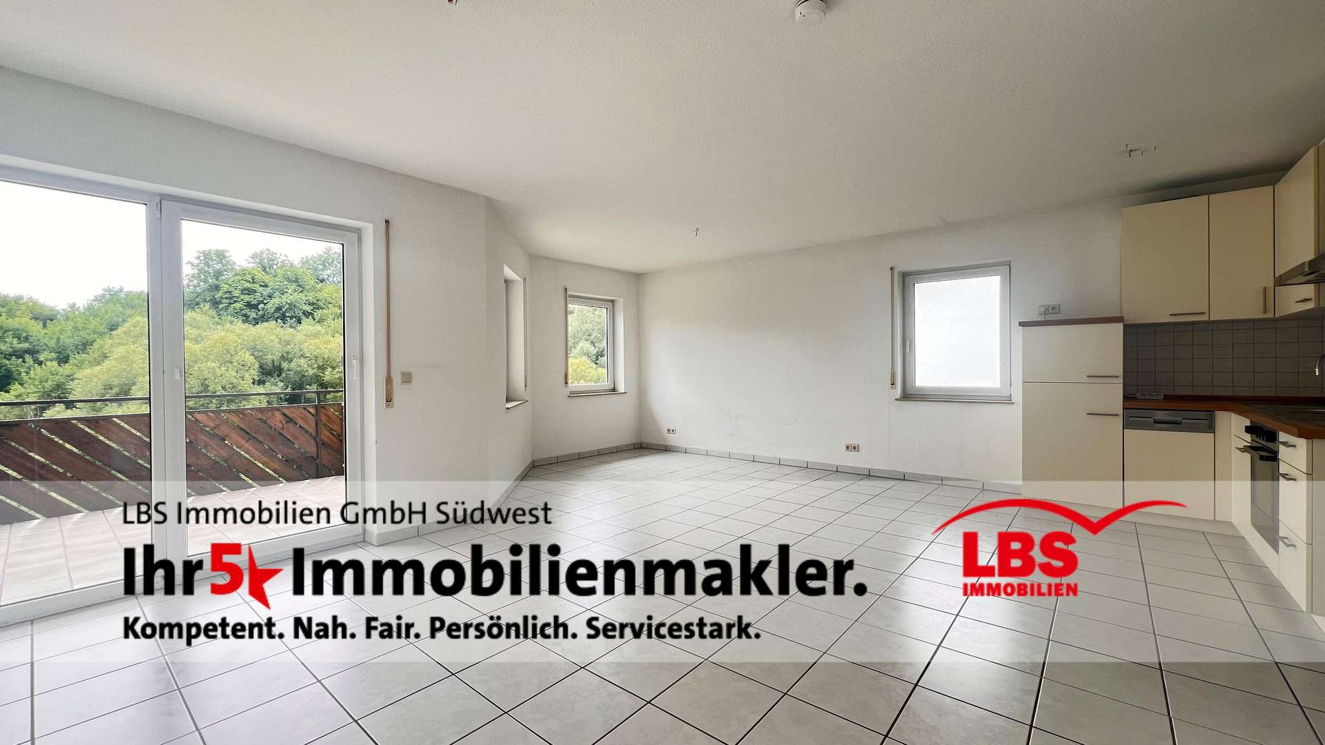 Wohnzimmer / Essbereich - Erdgeschosswohnung in 78647 Trossingen mit 55m² kaufen