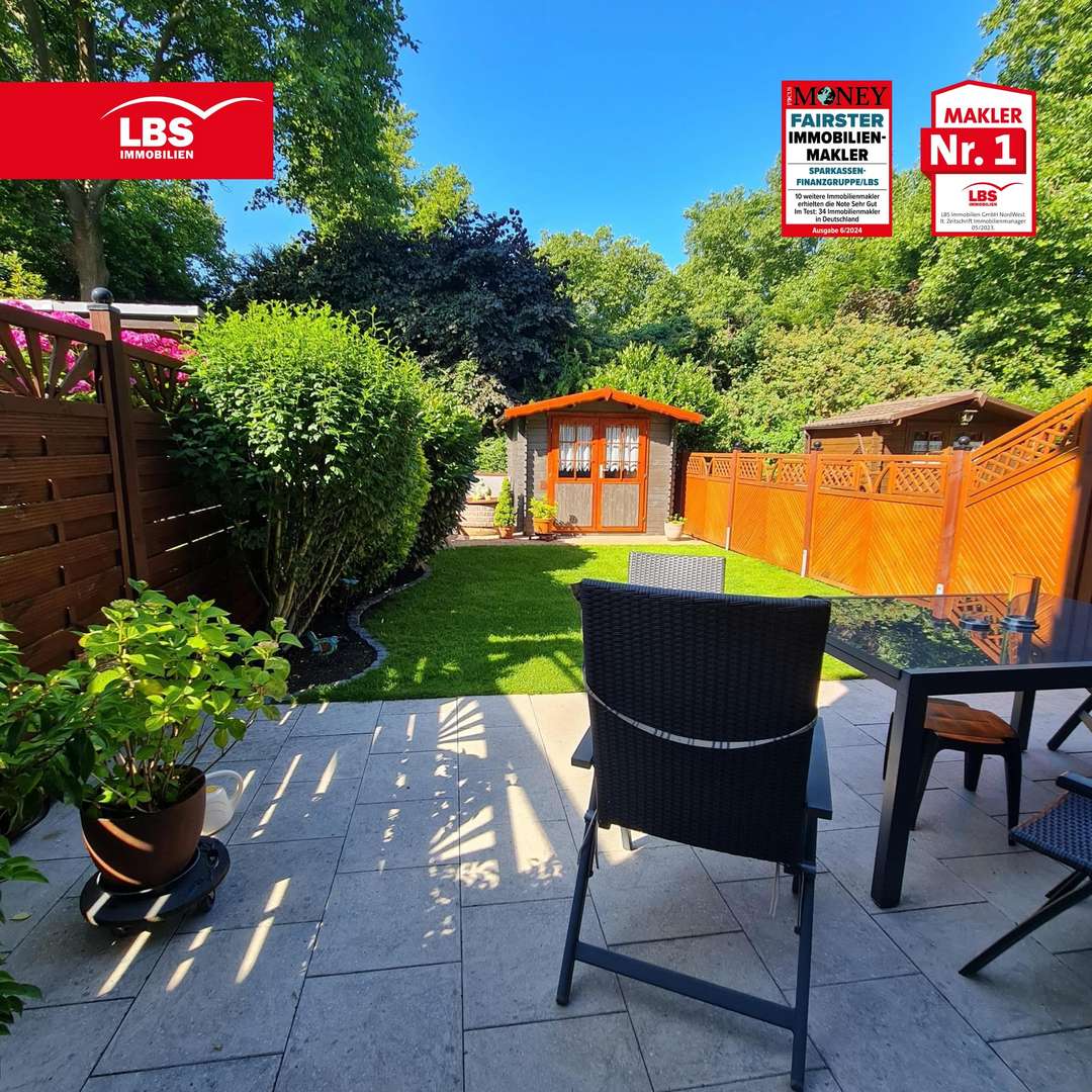 Blick in den Garten Blick in den Garten - Reihenmittelhaus in 47137 Duisburg mit 126m² kaufen