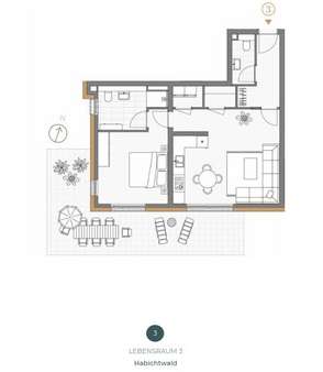 Wohnungsgrundriss Lebensraum 3 - Erdgeschosswohnung in 34128 Kassel mit 80m² kaufen