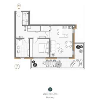 Wohnungsgrundriss Lebensraum 6 - Erdgeschosswohnung in 34128 Kassel mit 86m² kaufen