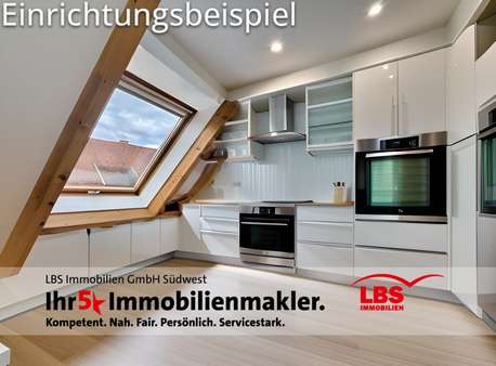 Küche - Dachgeschosswohnung in 76470 Ötigheim mit 56m² kaufen
