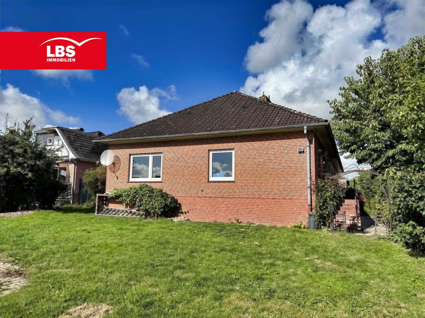 Ansicht Gartenseite - Doppelhaushälfte in 21635 Jork mit 80m² kaufen