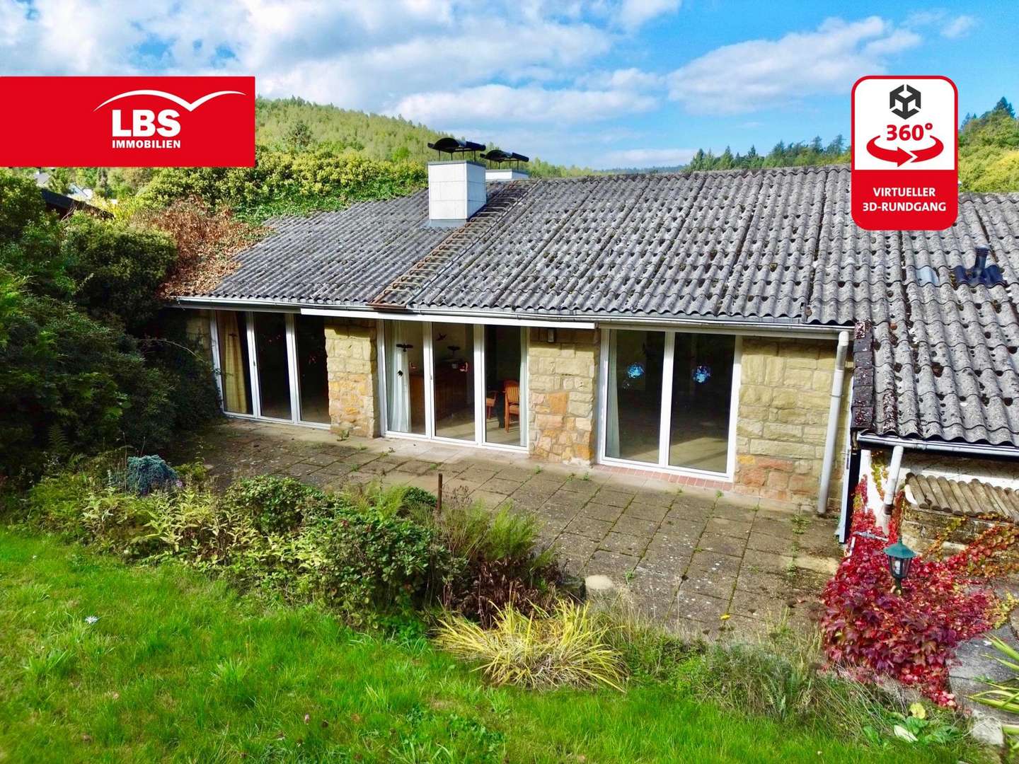 Süd/Ostansicht mit Terrasse Süd/Ostansicht mit Terrasse - Bungalow in 38685 Langelsheim mit 116m² kaufen