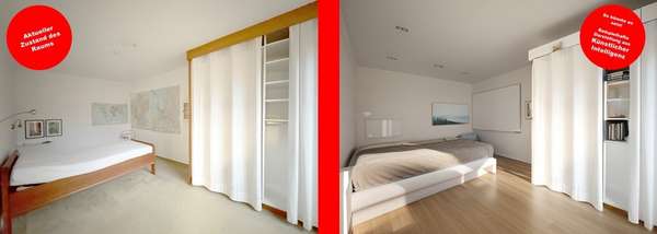 Schlafzimmer EG Original und KI-Vorschlag Schlafzimmer EG Original und KI-Vorschlag - Einfamilienhaus in 30419 Hannover mit 160m² kaufen