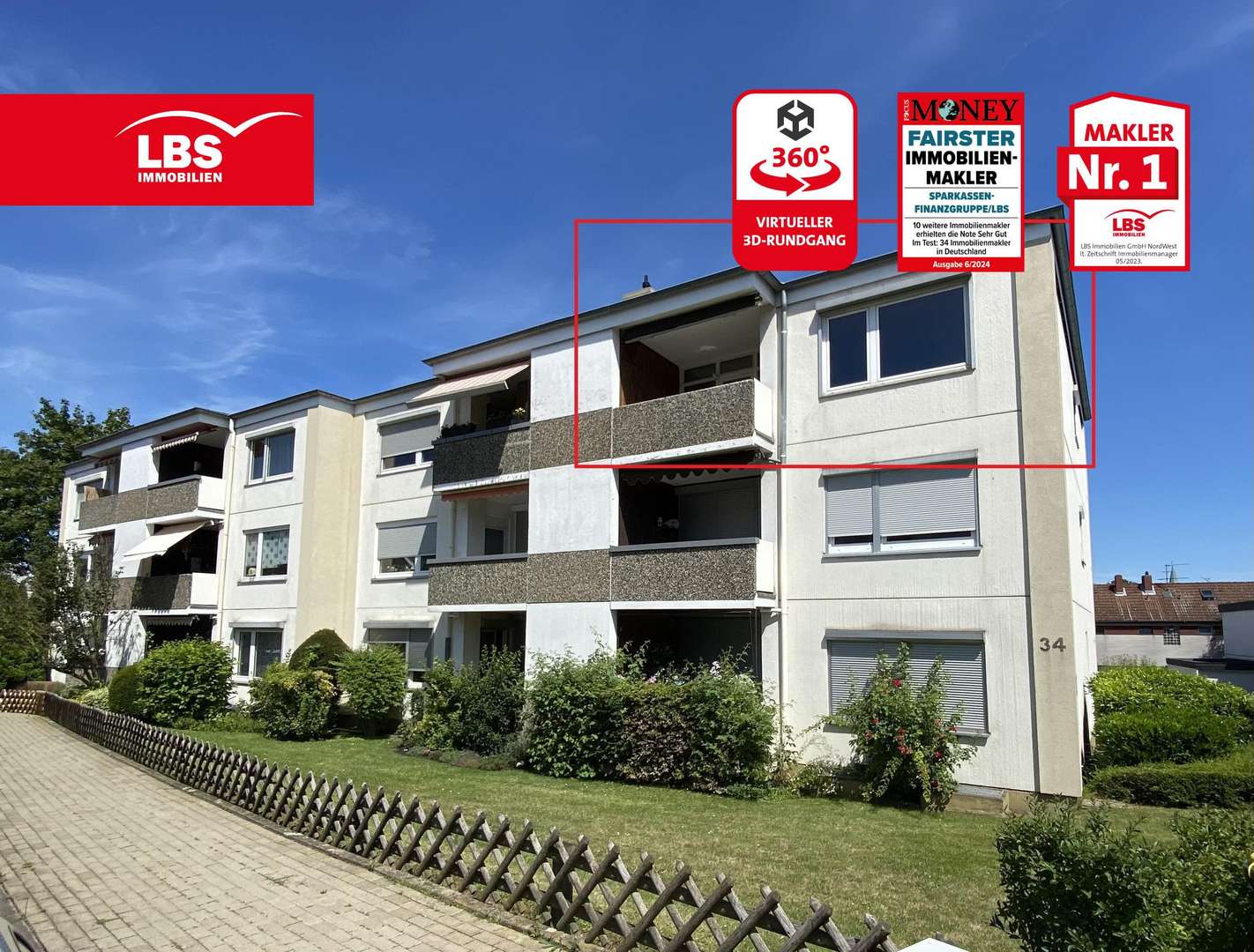 Vorderansicht - Etagenwohnung in 38304 Wolfenbüttel mit 79m² kaufen