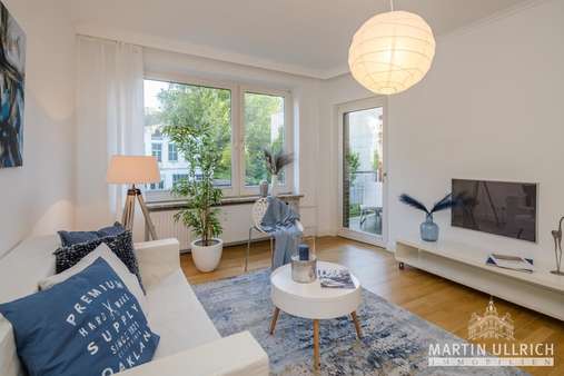 Wohnzimmer  - Etagenwohnung in 22085 Hamburg mit 45m² kaufen