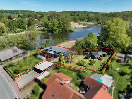 Ansicht mit Grundstücksgrenze Ansicht mit Grundstücksgrenze - Einfamilienhaus in 23717 Kasseedorf mit 130m² kaufen