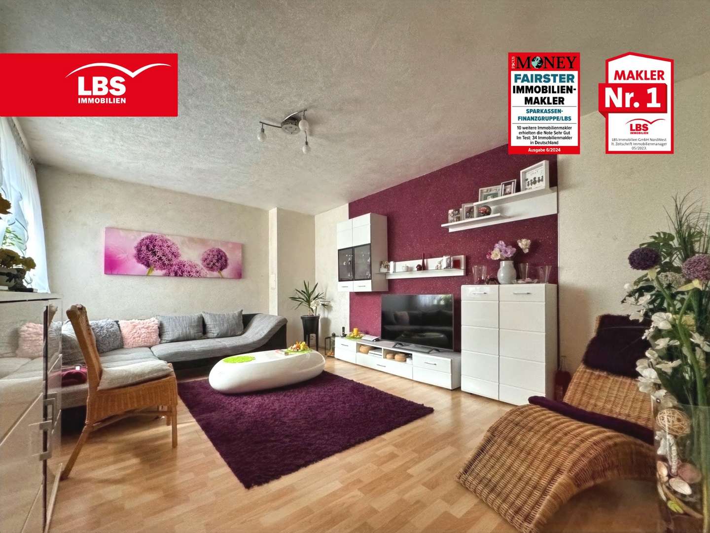 Wohnzimmer - Etagenwohnung in 46236 Bottrop mit 60m² kaufen