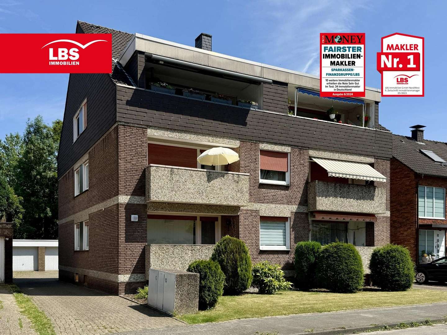 Vorderseitige Hausansicht Vorderseitige Hausansicht - Etagenwohnung in 45663 Recklinghausen mit 63m² kaufen
