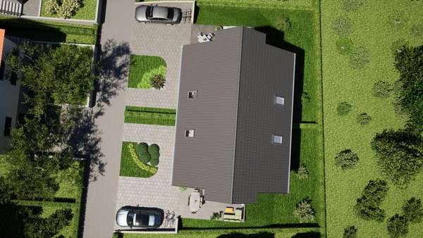Visualisierung Draufsicht - Doppelhaushälfte in 78333 Stockach mit 127m² kaufen