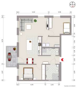 Grundriss Grundriss - Etagenwohnung in 59227 Ahlen mit 95m² kaufen