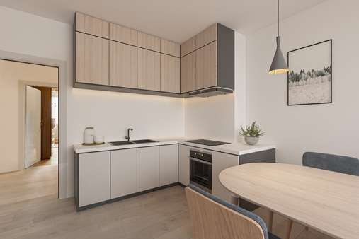 Küche visualisiert - Etagenwohnung in 40229 Düsseldorf mit 60m² kaufen