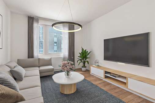 Wohnzimmer visualisiert Wohnzimmer visualisiert - Etagenwohnung in 40229 Düsseldorf mit 60m² kaufen