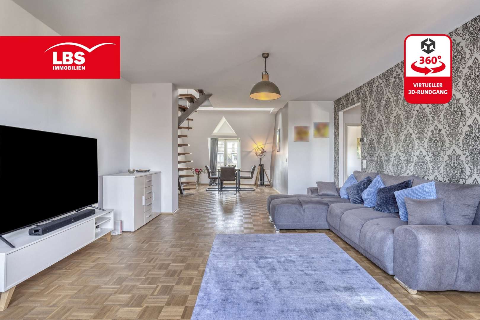 Wohnzimmer - Dachgeschosswohnung in 40235 Düsseldorf mit 105m² kaufen