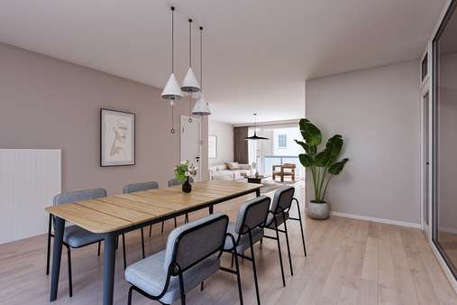 Wohnzimmer_visualisiert - Erdgeschosswohnung in 40597 Düsseldorf mit 108m² günstig kaufen