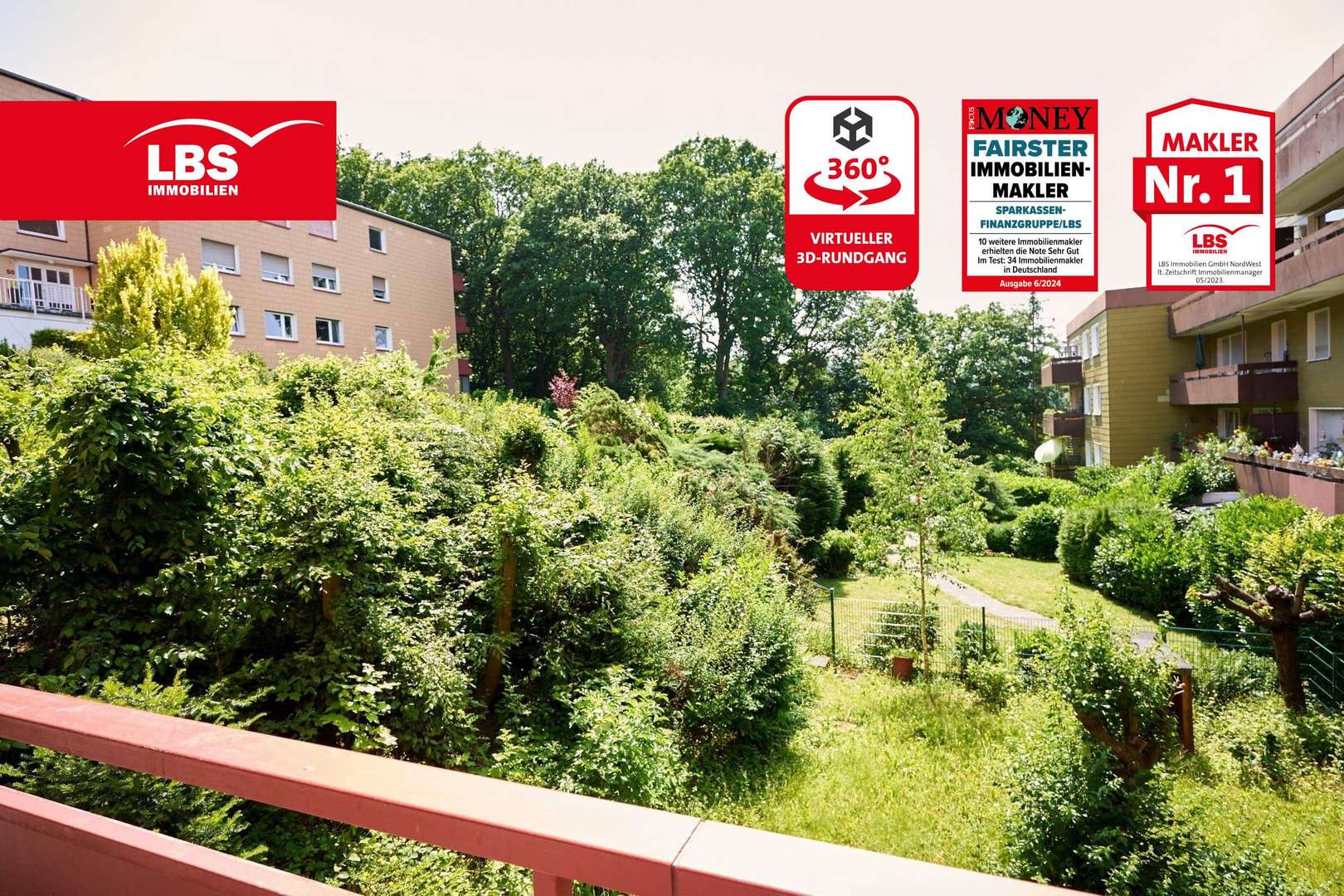 Aussicht von Balkon Aussicht von Balkon - Etagenwohnung in 58644 Iserlohn mit 91m² kaufen