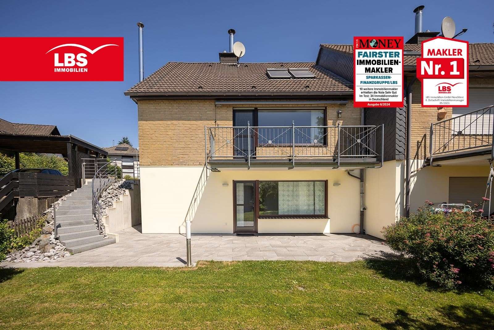Außenansicht, Gartenseite - Doppelhaushälfte in 58553 Halver mit 153m² kaufen