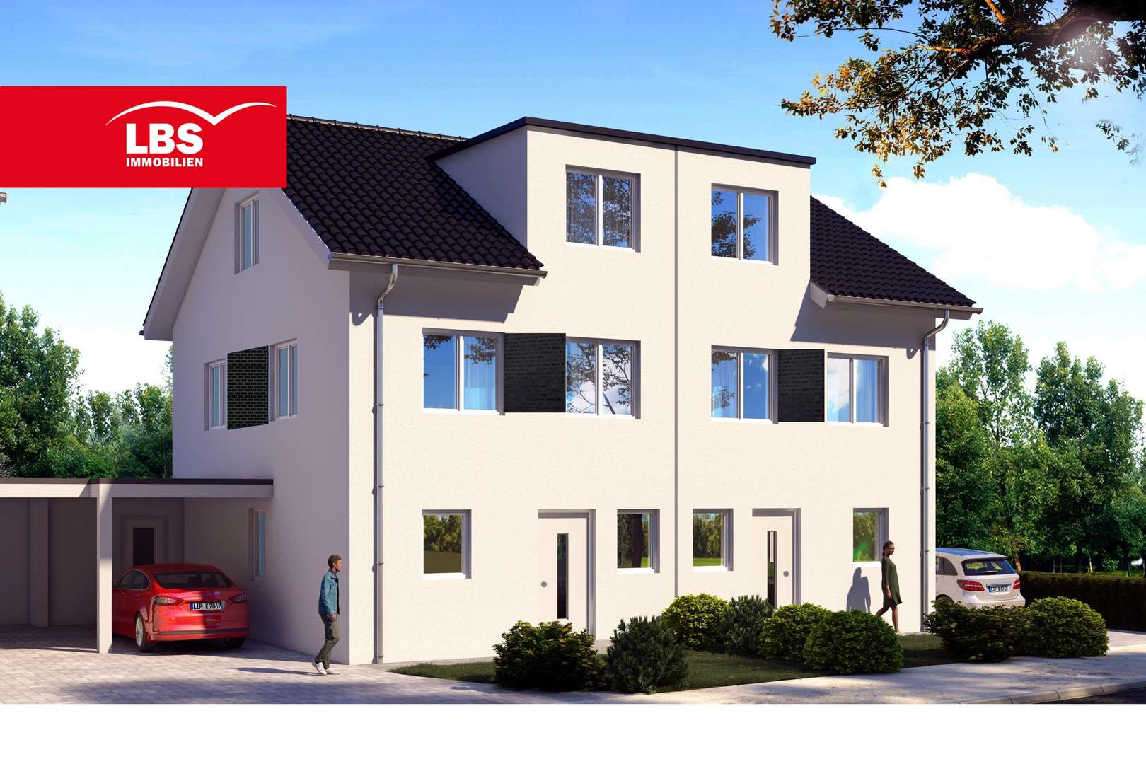 Außenansicht Außenansicht - Doppelhaushälfte in 33189 Schlangen mit 136m² kaufen