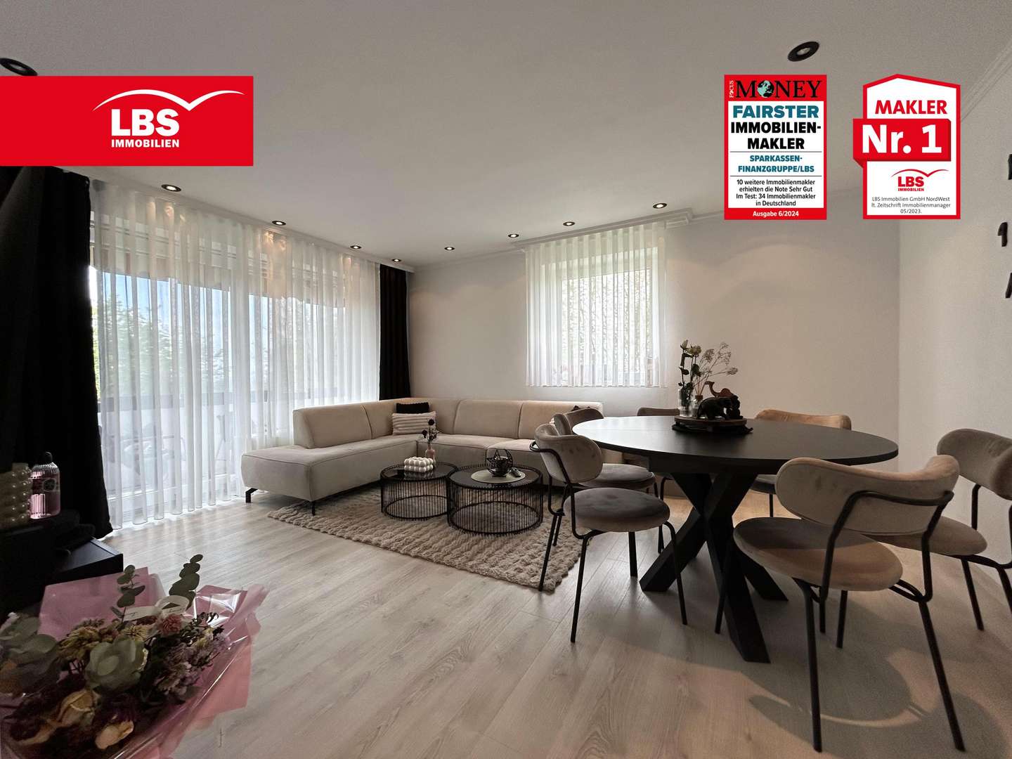 Wohnzimmer - Etagenwohnung in 58540 Meinerzhagen mit 88m² kaufen